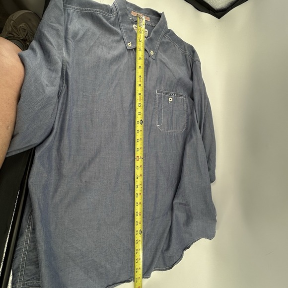 Tommy Bahama Jeans Island Crafted Cotton Tencel Blue Long Sleeve Shirt XL - Picture 10 of 13